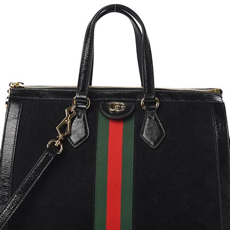 gucci black suede handbag|black gucci ophidia bag.